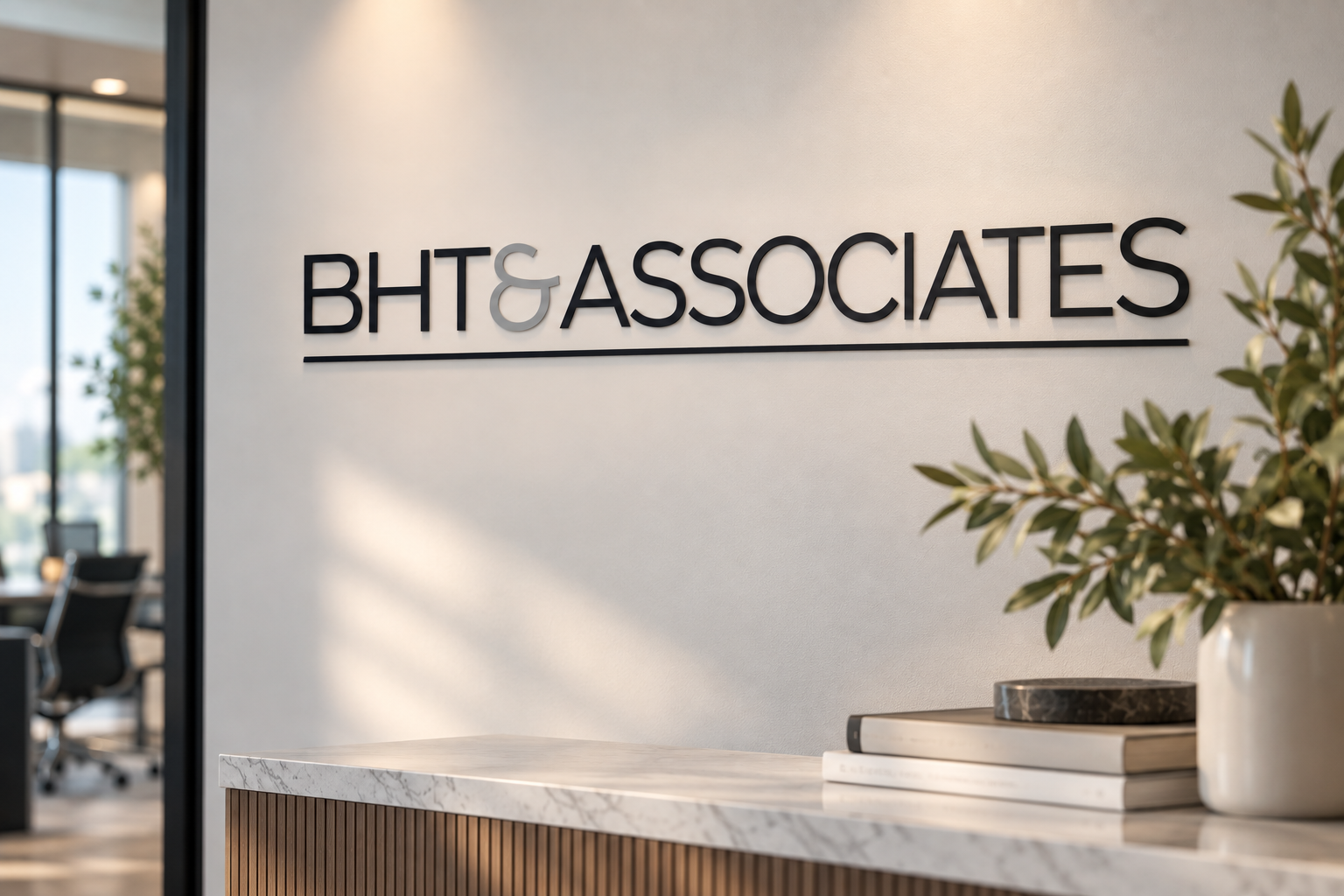 BHT & Associates office signage